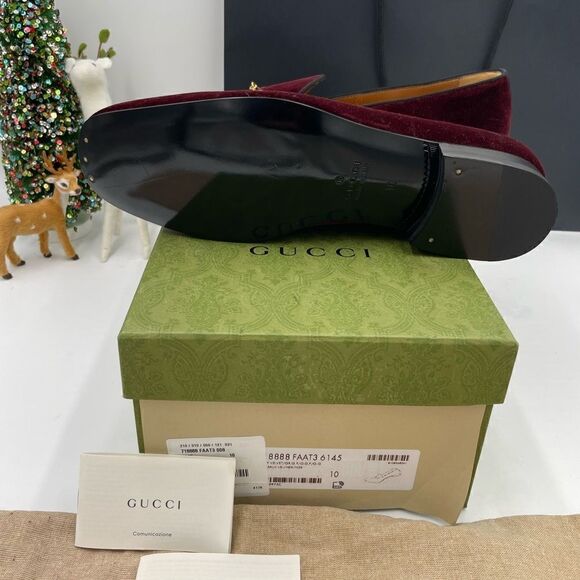 Men’s Gucci velvet horse bit loafers size 10 fits 11 US made in Italy